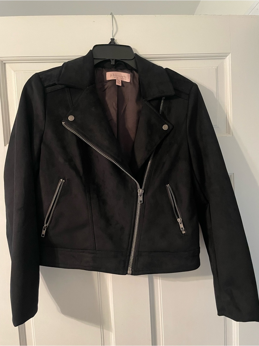 Philosophy Black Faux Suede Moto Jacket PM